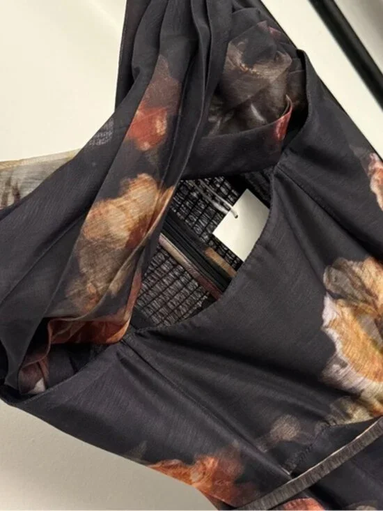 Zimmermann Floral Maxi Dress Black Cutout Belted Chic - Picture 10 of 12